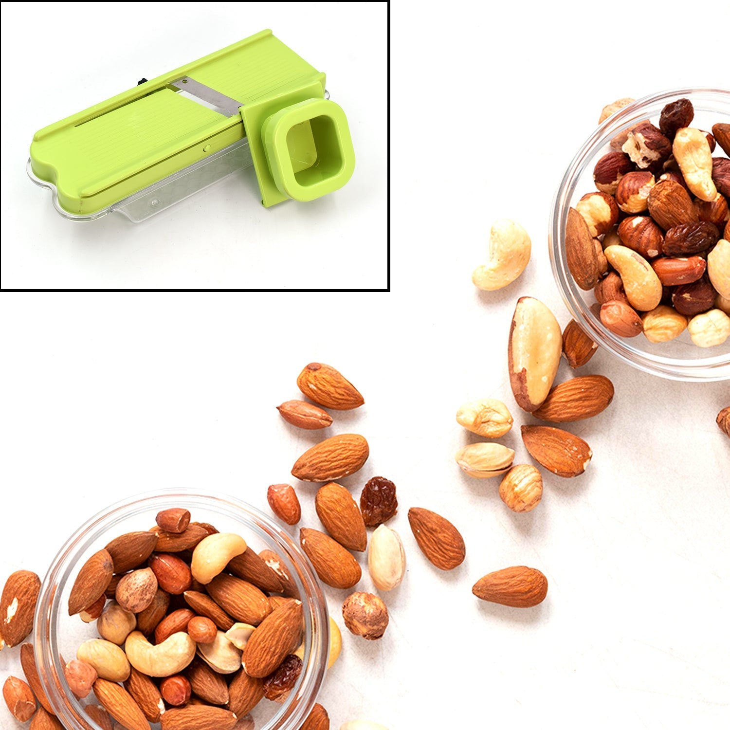 Sharp vegetable slicer with stainless steel blades. Sharp vegetable slicer with stainless steel blades.